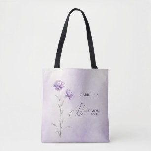 Tote Bag Aquarelle Lavender Meadow Fleur sauvage Best Mom
