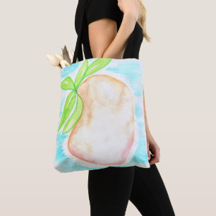 Tote Bag Aquarelle Mangue Peint à la Main Cuisine Tropicale