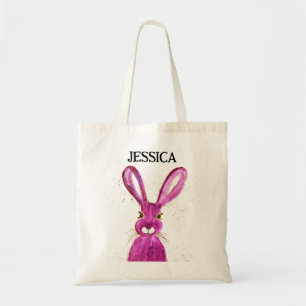 Tote Bag Aquarelle mignonne Lapin Lapin Lièvre Pâques Flora