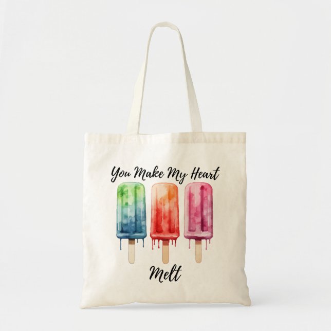 Tote Bag Aquarelle mignonne Popsicle été (Devant)
