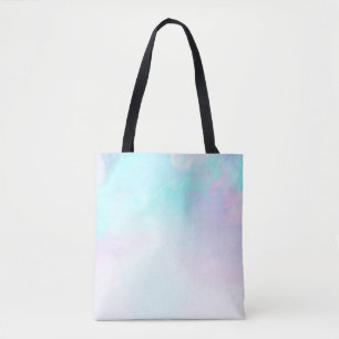 Tote Bag Aquarelle moderne Abstraite Pastel bleu & violet