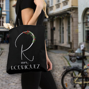 Tote Bag Aquarelle moderne nom initial R enseignant