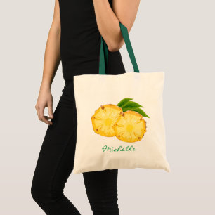 Tote Bag Aquarelle monogramme Aiguille tropicale découpée