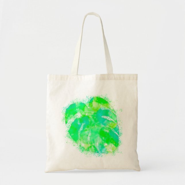 Tote Bag Aquarelle Monstera (Devant)