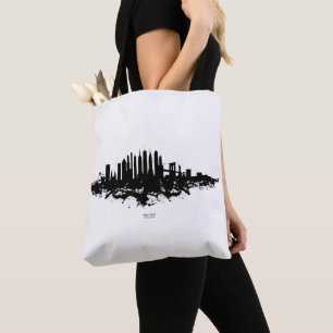 Tote Bag Aquarelle New York Skyline noir et blanc