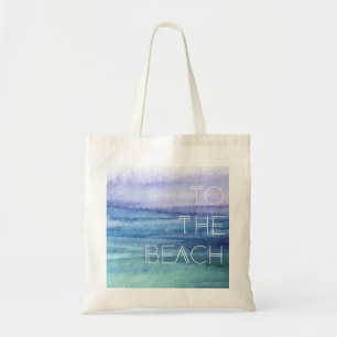 Tote Bag Aquarelle Ocean Waves tons bleu