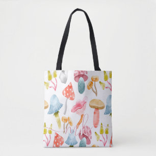 Tote Bag Aquarelle Pastel Champignons
