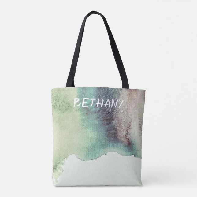 Tote Bag aquarelle personnalisée élégante fourre-tout perso (Dos)
