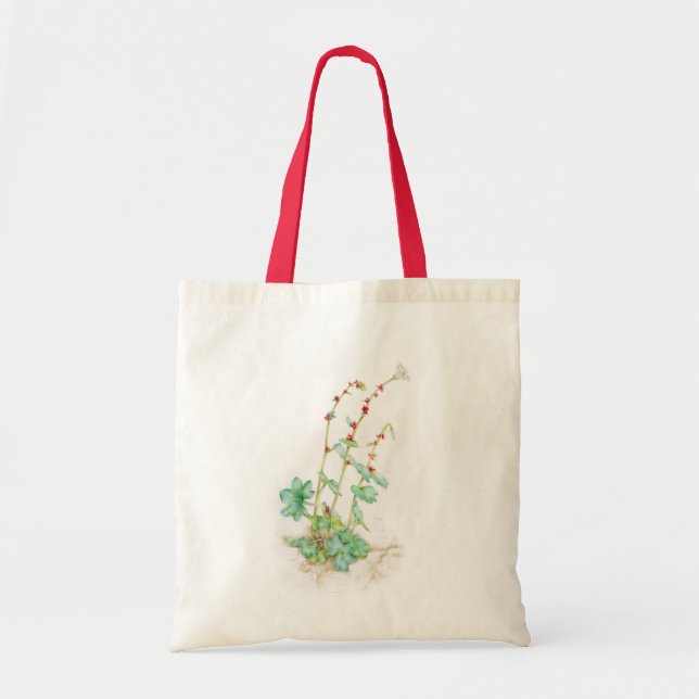 Tote Bag Aquarelle plante de saxifrage (Devant)