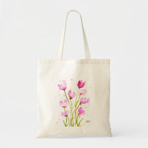 Tote Bag Aquarelle Pois doux Floral Rose Girly Botanique