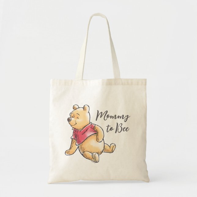 Tote Bag Aquarelle Pooh Picninc Baby shower Mommy to Bee (Devant)