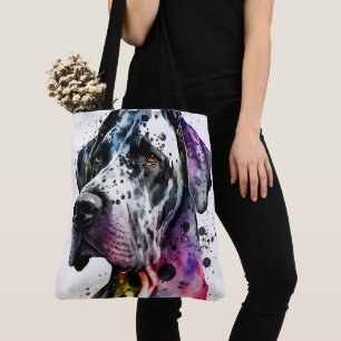 Tote Bag Aquarelle Rainbow Great Dane