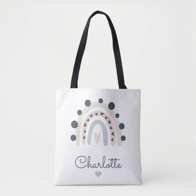 Tote Bag Aquarelle Rainbow personnalisée (Devant)