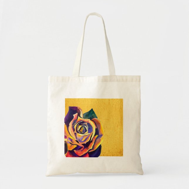 Tote Bag Aquarelle Rose d'or (Devant)