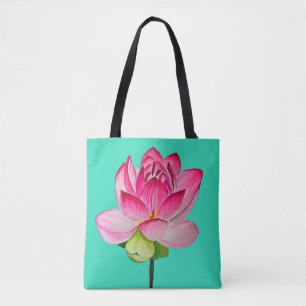 Tote Bag Aquarelle rose lofleur art
