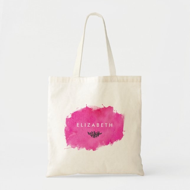 Tote Bag Aquarelle rose Paint Splatter (Devant)