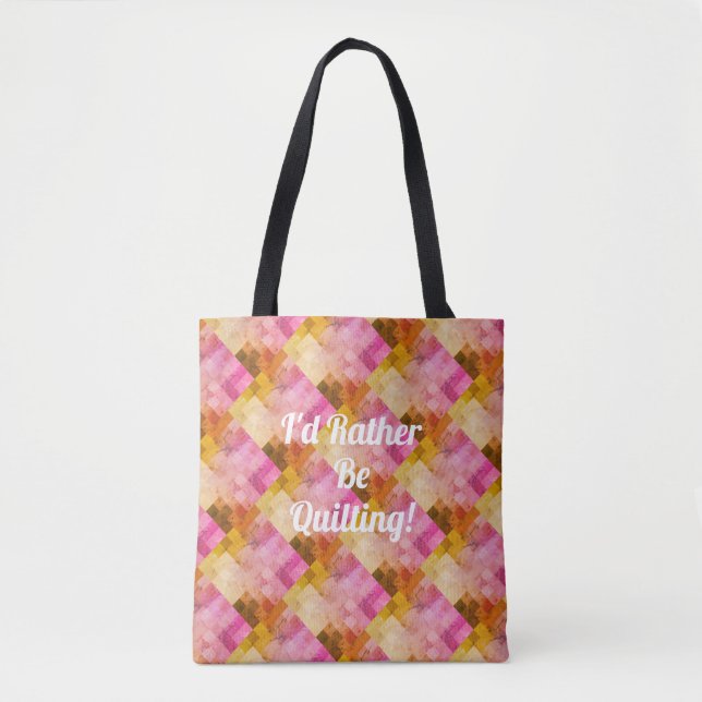 Tote Bag Aquarelle rose personnalisée Motif géométrique (Devant)