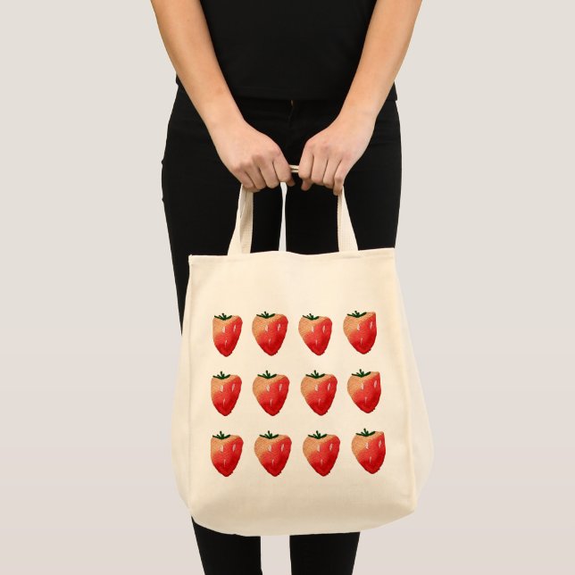 Tote Bag Aquarelle rouge fraise mignonne (Devant (produit))