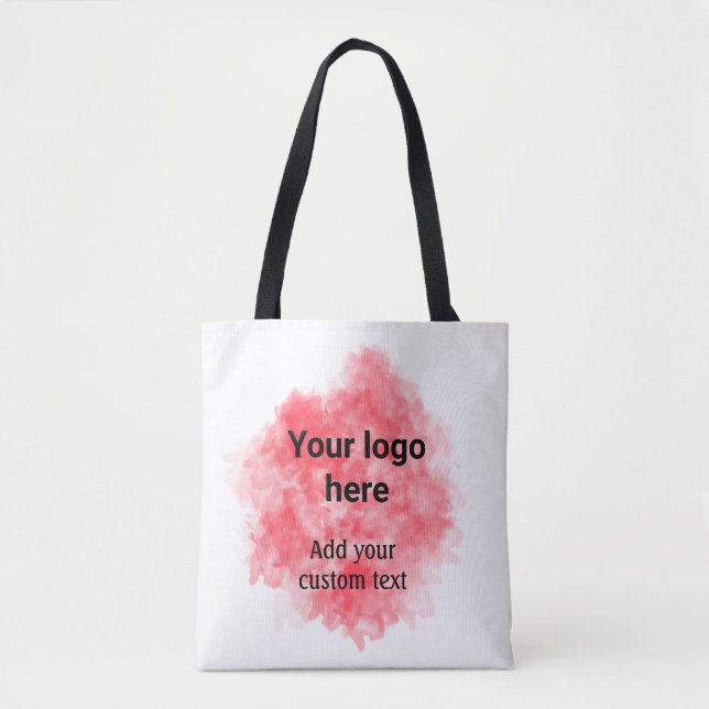 Tote Bag Aquarelle rouge simple ajouter votre logo texte pe (Devant)