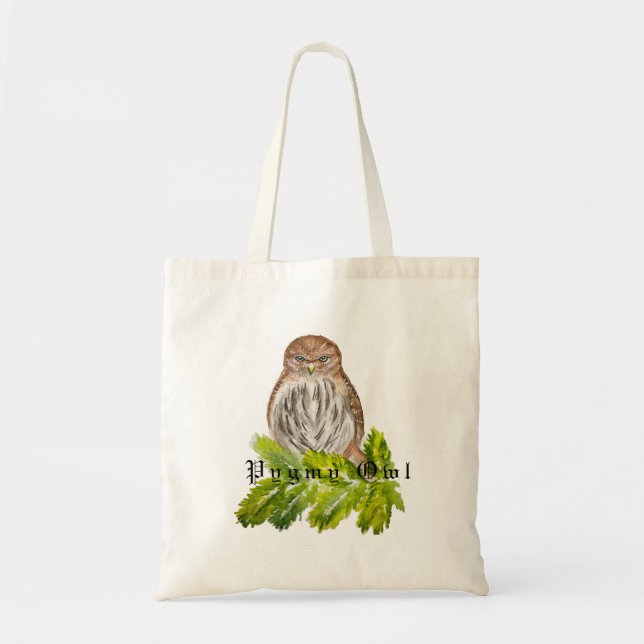 Tote Bag Aquarelle Saw Whet Cute Little Owls (Devant)