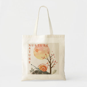 Tote Bag Aquarelle Snail Nurture Nature Jour des terres heu