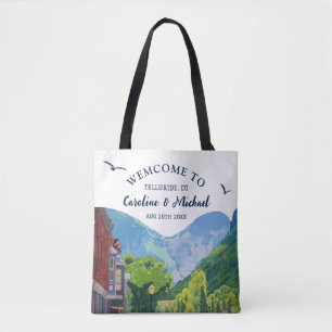 Tote Bag Aquarelle Telluride Colorado mariage Mountain