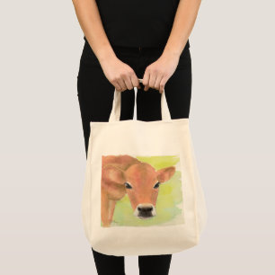 Tote Bag Aquarelle Vache d'épicerie Fourre-tout