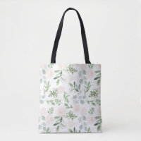 Aquarelle vert et fleurs blanches Motif