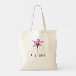 Tote Bag Aquarelle violet Fleur sauvage fille Cadeau fille 