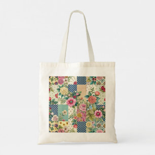 Tote Bag Aquarelle vive Ressort floral Patchwork Seamles
