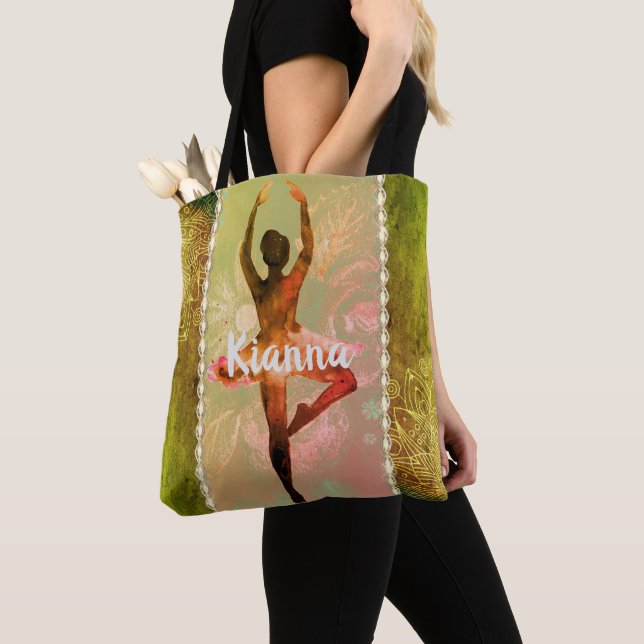 Tote Bag Aquarelle Whimsical personnalisée Ballerina Fourre (De près)