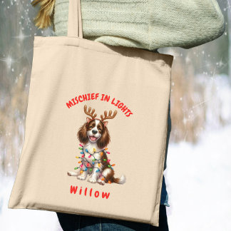 Tote Bag Aquarelle Whimsical Springer Spaniel Chien Festif