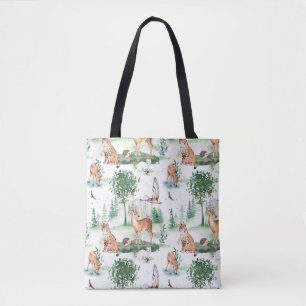 Tote Bag Aquarelle Woodland Baby Motif animal