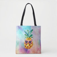 Aquarelles mignonnes Ananas En Lunettes De Soleil