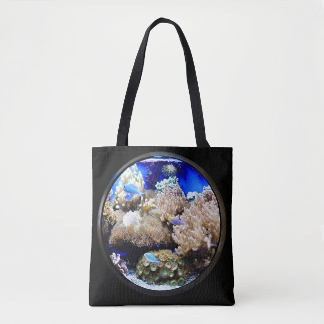 Tote Bag Aquarium Poissons tropicaux et coraux (Devant)