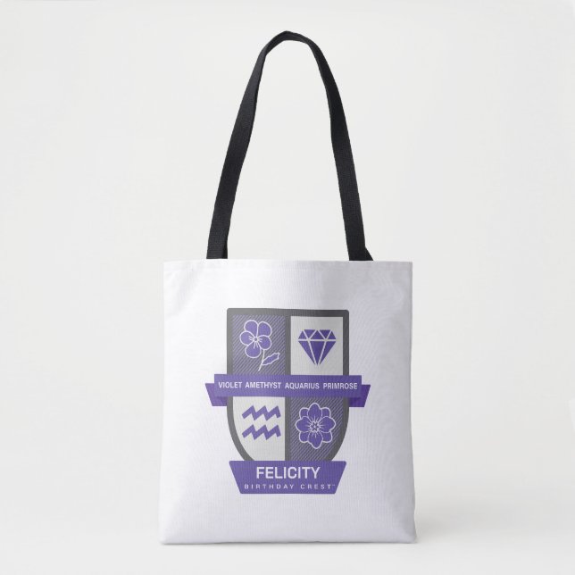 Tote Bag Aquarius Birthday Crest™ for February 1-18 (Devant)
