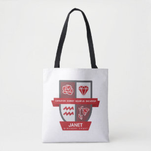 Tote Bag Aquarius Crest d'anniversaire™ pour 20-31 janvier