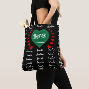 Tote Bag Arabie Saoudite Drapeau & Coeur, Drapeau mode/spor