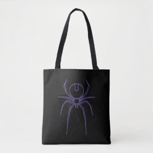 Tote Bag Araignée en violet et noir
