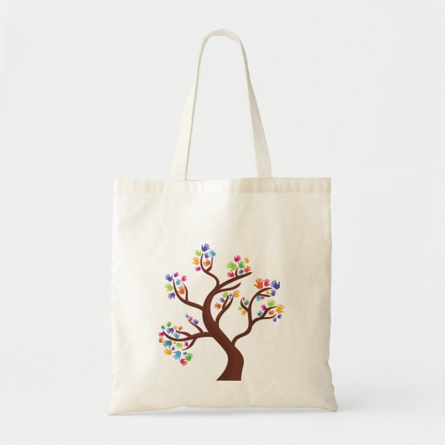 Tote Bag Arbre à main humaine. (Devant)