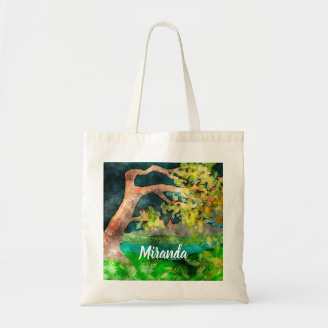 Tote Bag Arbre balayé par vent (Devant)
