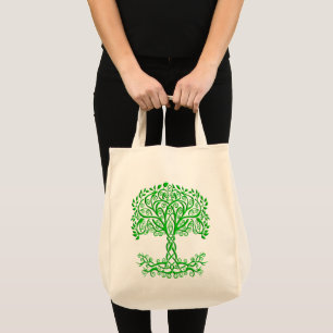 Tote Bag Arbre Celtique Vert De Vie