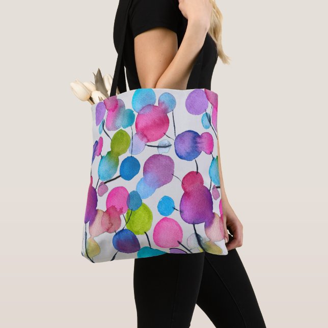 Tote Bag Arbre d'art abstrait rose mignon (De près)