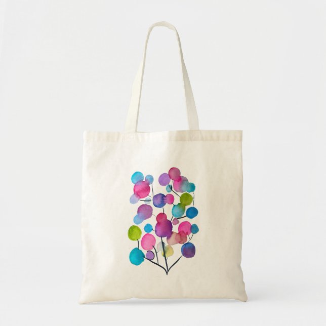 Tote Bag Arbre d'art abstrait rose mignon (Devant)