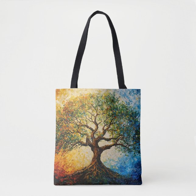 Tote Bag Arbre de connaissances - Peinture à l'huile (Devant)