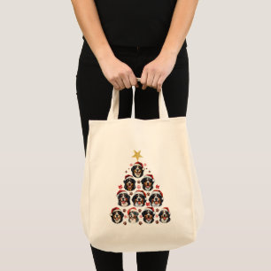 Tote Bag Arbre de Noël des chiens de montagne bernois, Noël