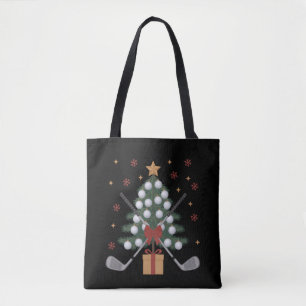 Tote Bag Arbre de Noël Équipement de Golf Noël Golf
