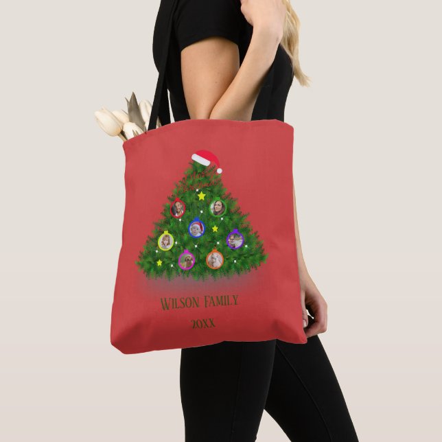 Tote Bag Arbre de Noël familial (De près)