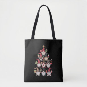 Tote Bag Arbre de Noël Gnomes Noël drôle Vacances