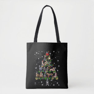 Tote Bag Arbre De Noël Pitbull Couvert D'Une Lampe De Feu